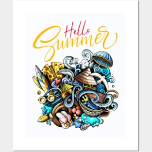 Hello Summer: Embracing Sunshine, Beaches, and Fun Posters and Art